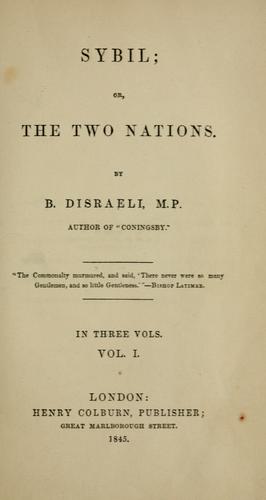 جلد کتاب Sybil, Or, The Two Nations
