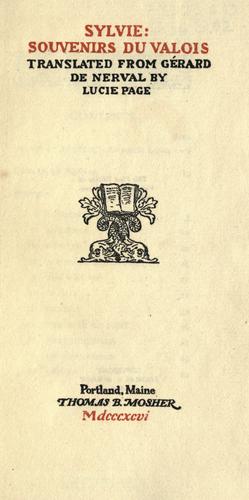 جلد کتاب Sylvie: Souvenirs du Valois