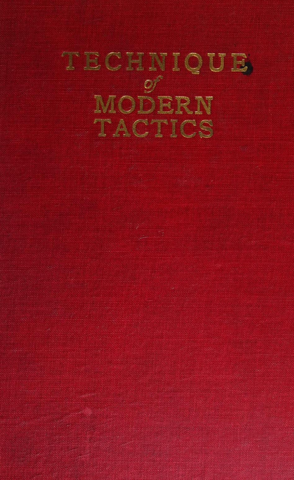 جلد کتاب Technique of modern tactics