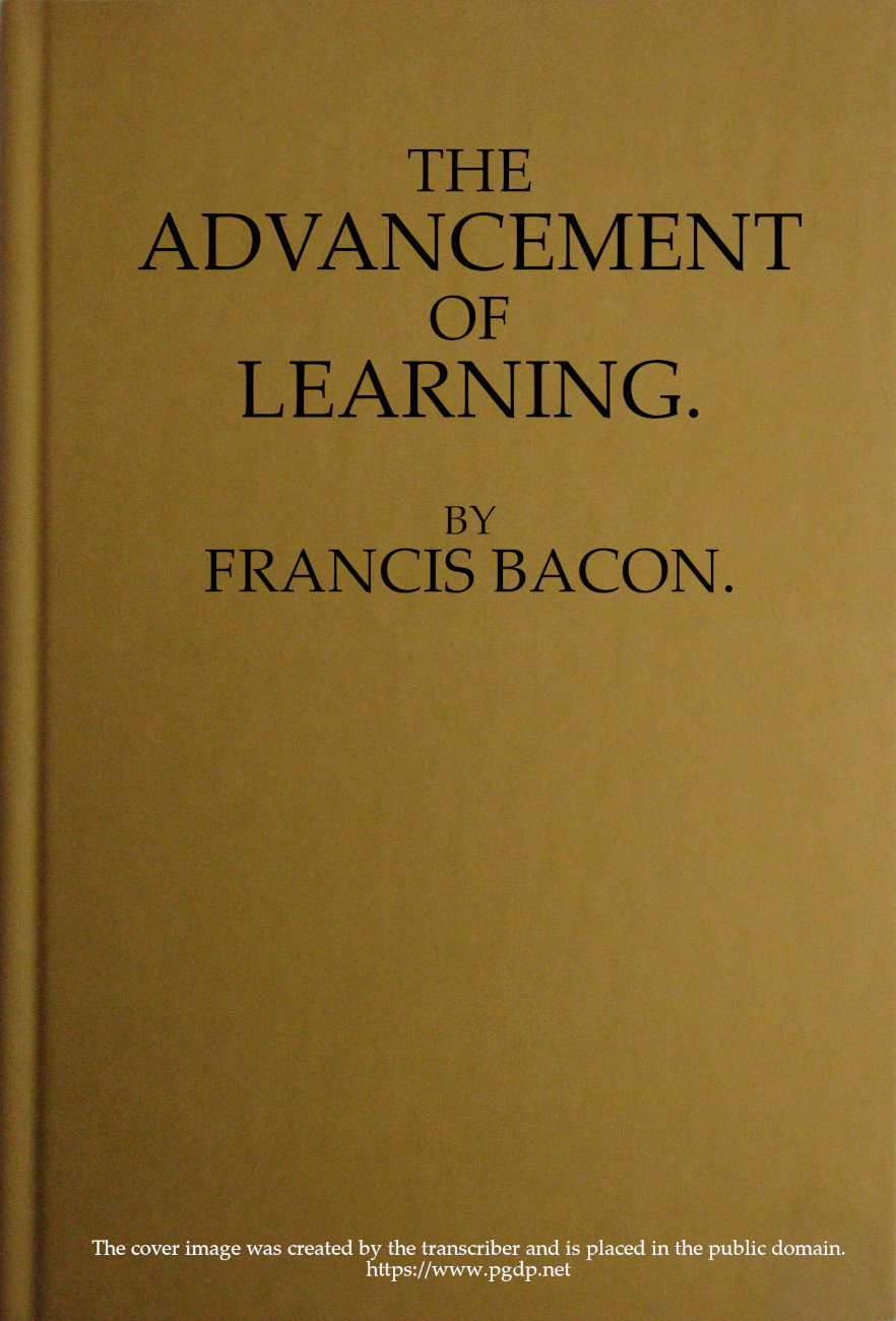 جلد کتاب The Advancement of Learning