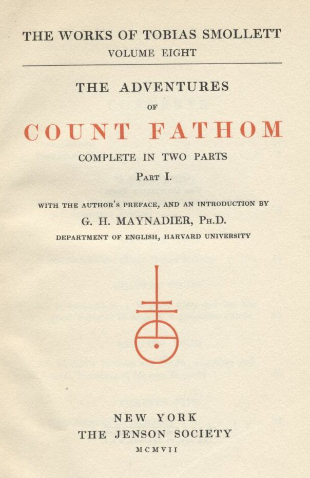 جلد کتاب The Adventures of Ferdinand Count Fathom