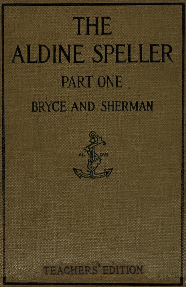 جلد کتاب The Aldine Speller, Part One