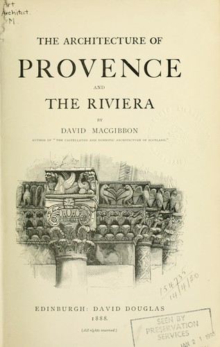 جلد کتاب The Architecture of Provence and the Riviera