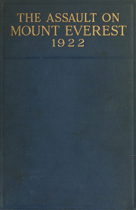 جلد کتاب The Assault on Mount Everest, 1922
