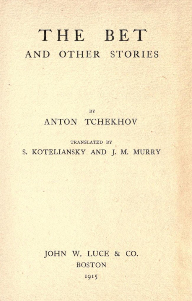 جلد کتاب The Bet, and Other Stories