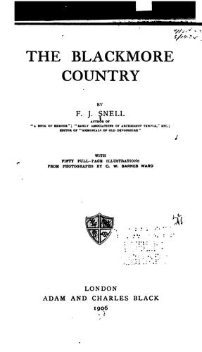 جلد کتاب The Blackmore Country