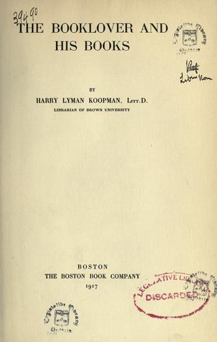 جلد کتاب The Booklover and His Books