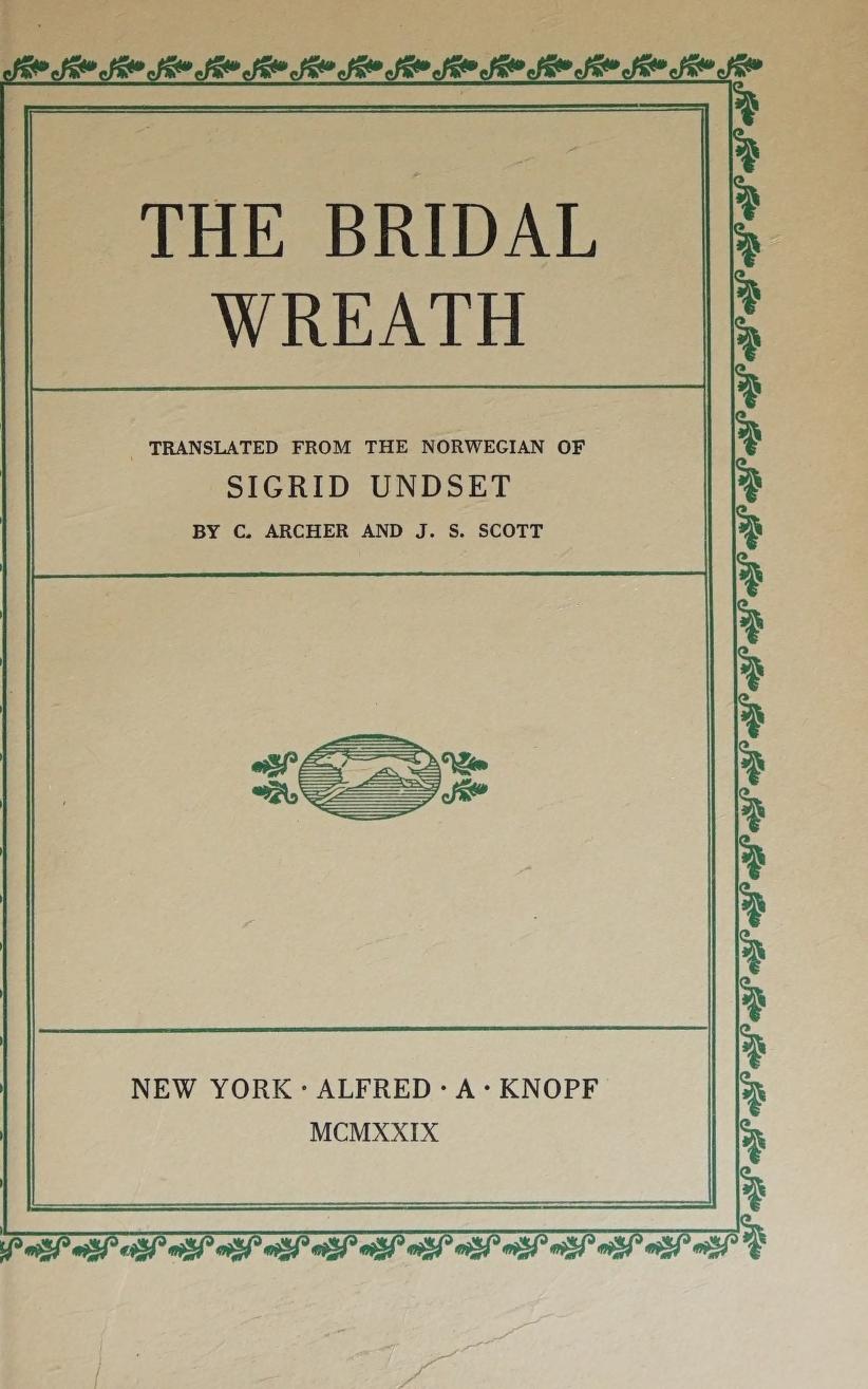 جلد کتاب The Bridal Wreath