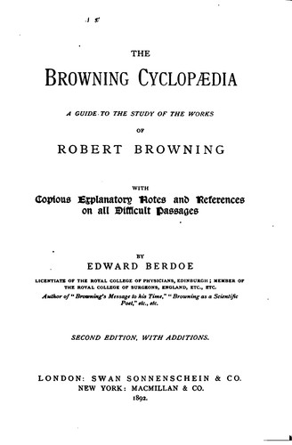 جلد کتاب The Browning Cyclopædia