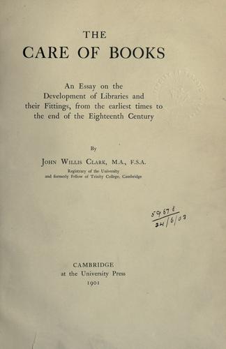 جلد کتاب The Care of Books