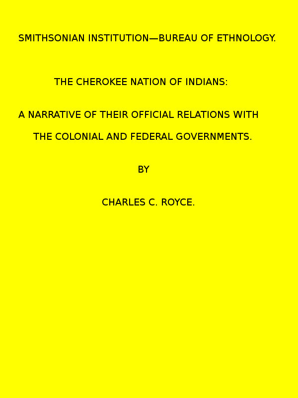 جلد کتاب The Cherokee Nation of Indians