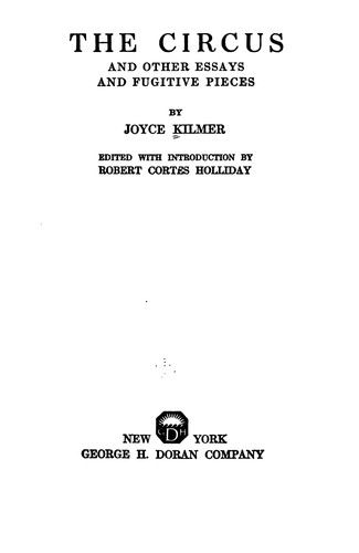 جلد کتاب The Circus, and Other Essays and Fugitive Pieces