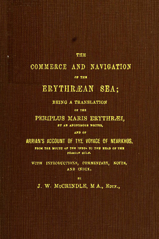 جلد کتاب The Commerce and Navigation of the Erythræan Sea