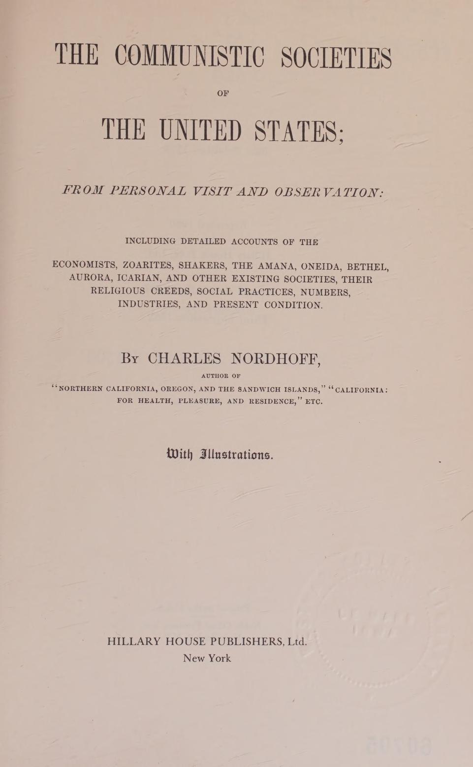 جلد کتاب The Communistic Societies of the United States