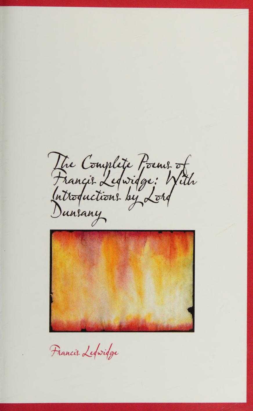 جلد کتاب The Complete Poems of Francis Ledwidge