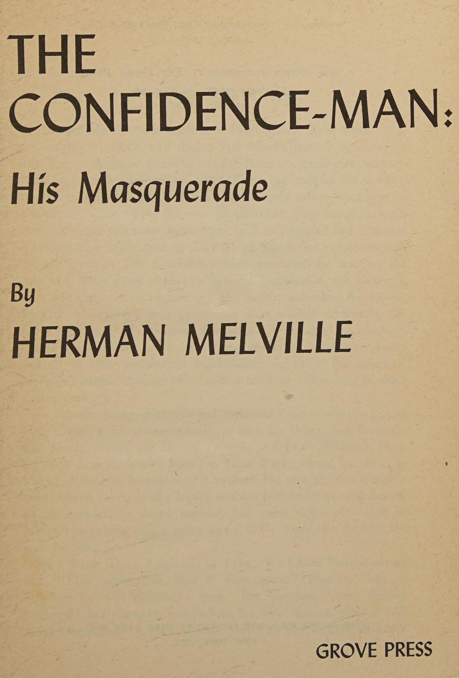 جلد کتاب The Confidence-Man: His Masquerade