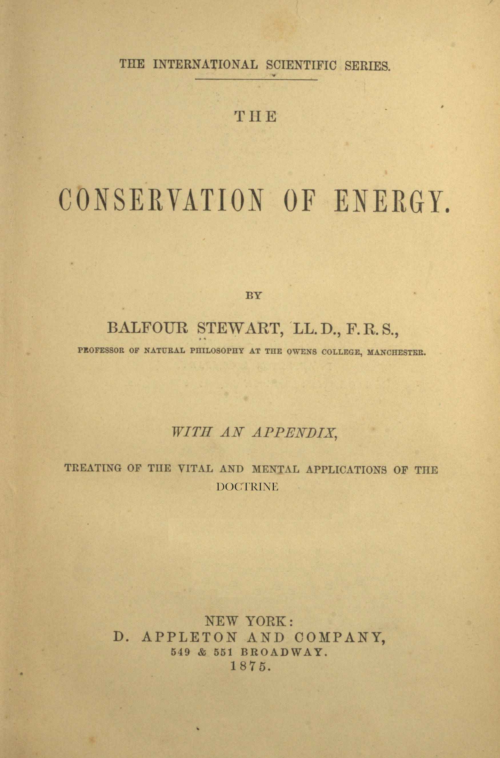 جلد کتاب The conservation of energy
