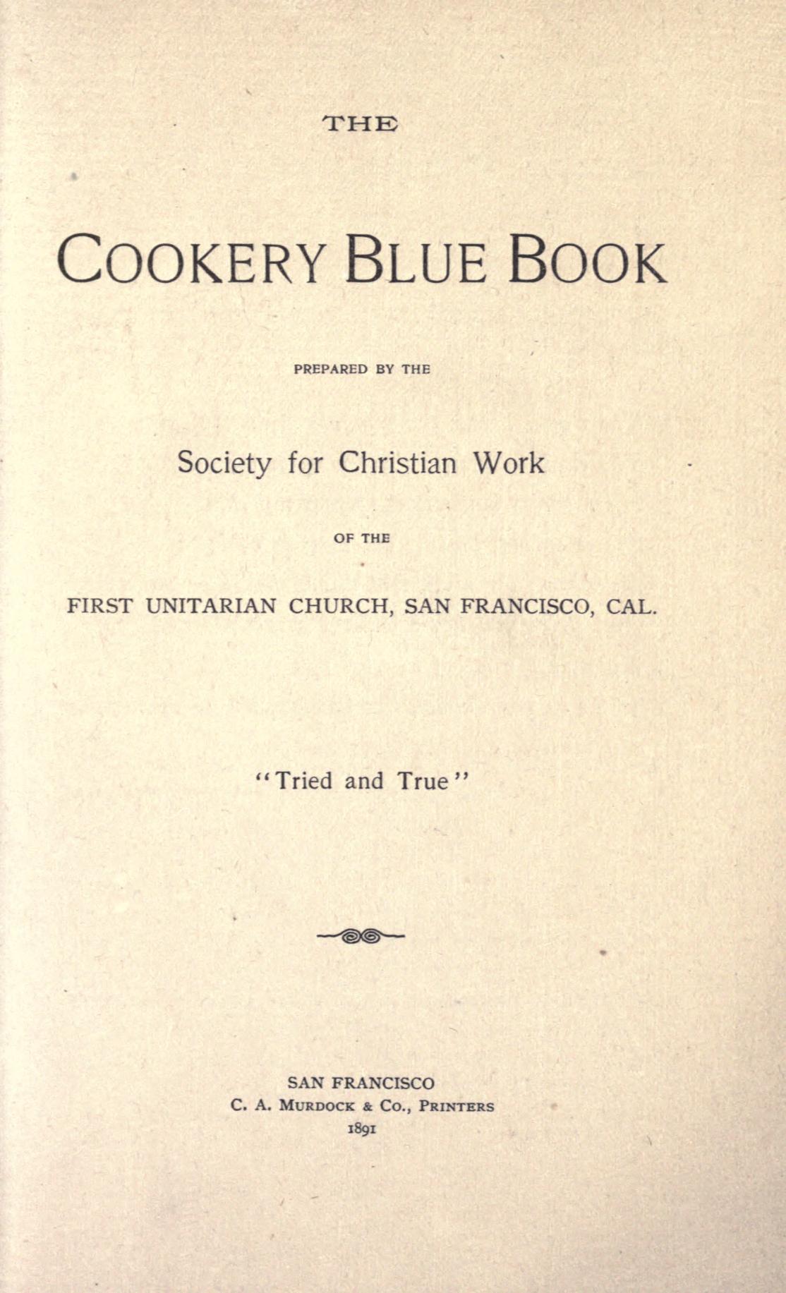 جلد کتاب The Cookery Blue Book