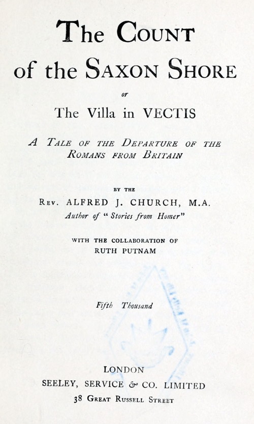 جلد کتاب The Count of the Saxon Shore; or The Villa in Vectis
