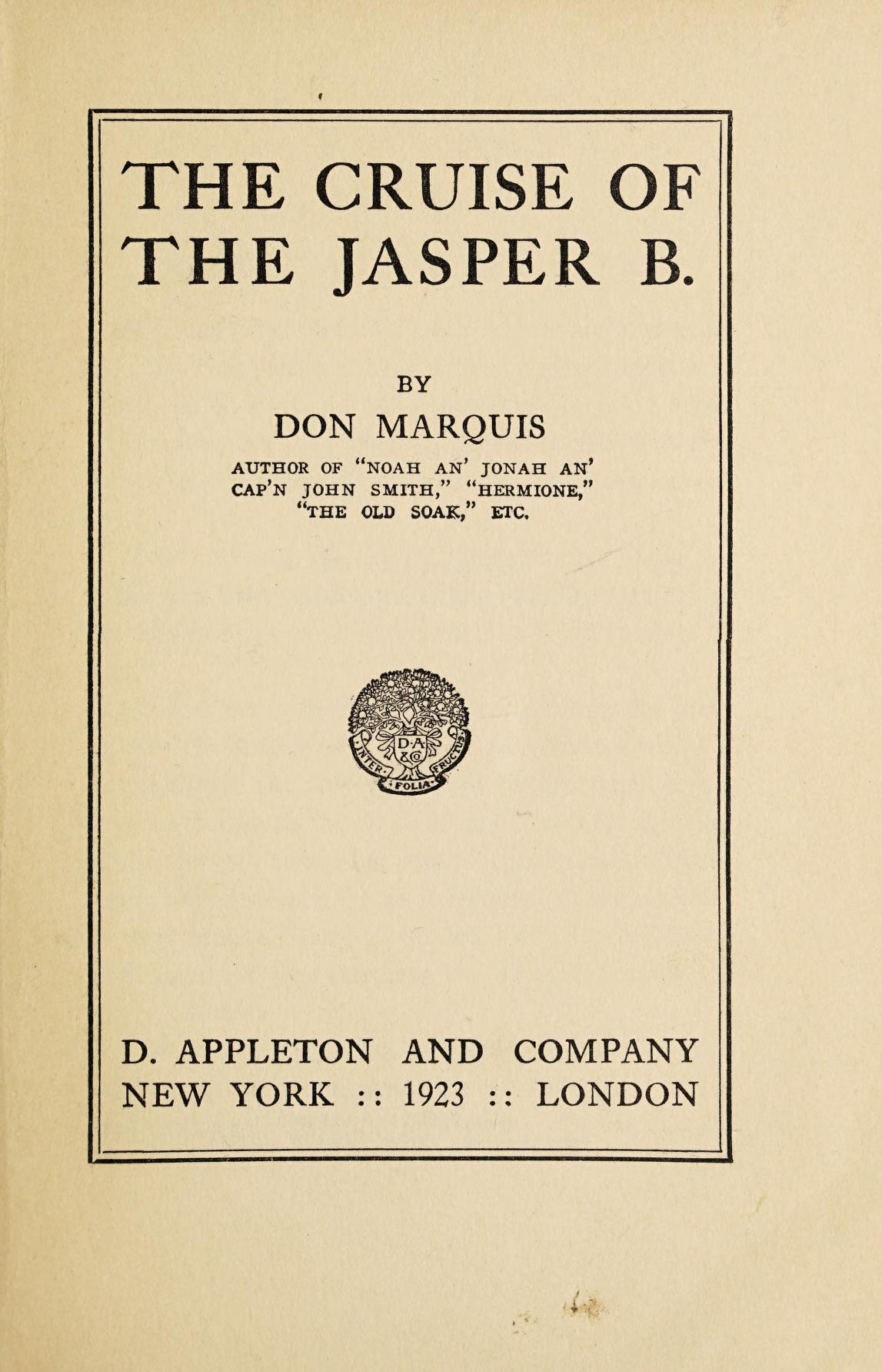 جلد کتاب The Cruise of the Jasper B.
