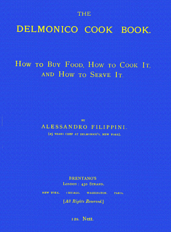 جلد کتاب The Delmonico Cook Book