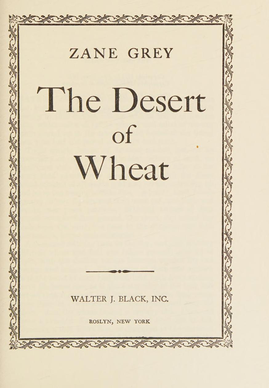جلد کتاب The Desert of Wheat