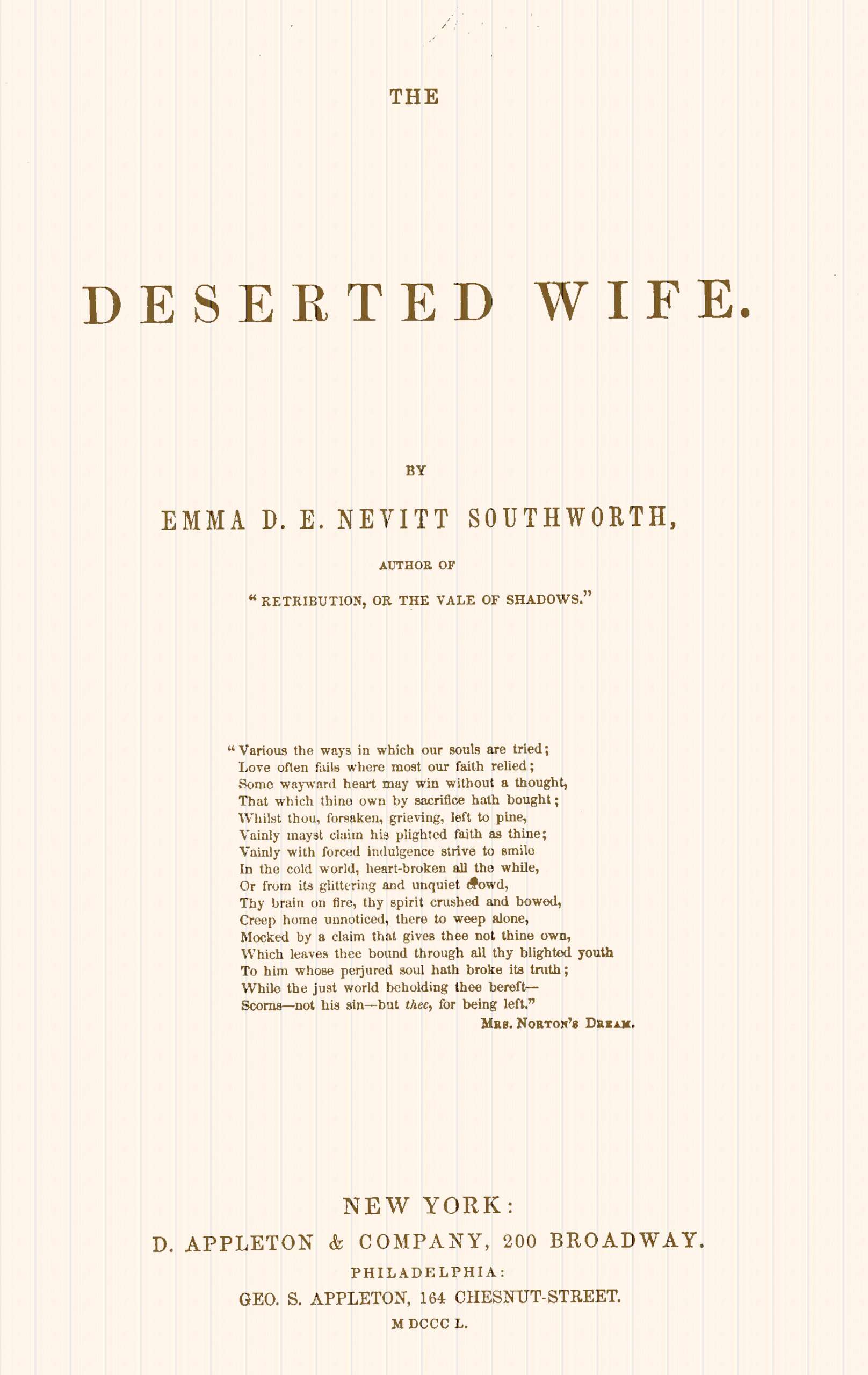 جلد کتاب The deserted wife
