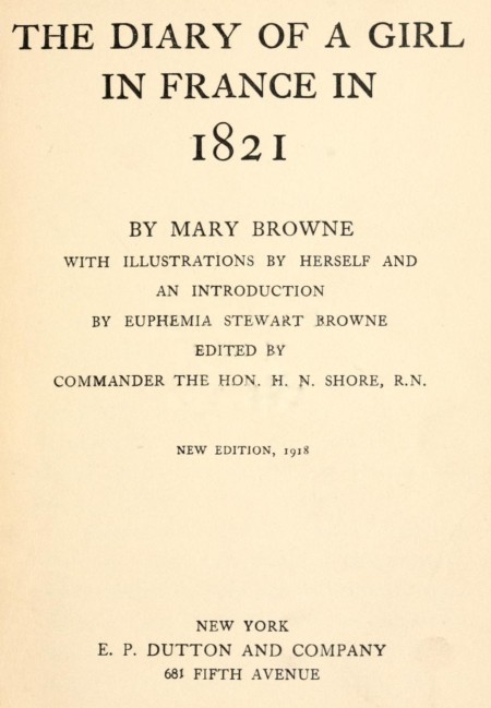 جلد کتاب The Diary of a Girl in France in 1821