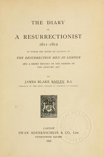 جلد کتاب The Diary of a Resurrectionist, 1811-1812