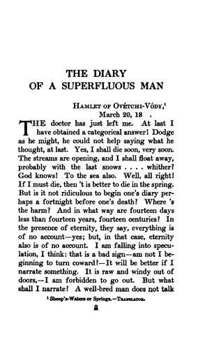 جلد کتاب The diary of a superfluous man