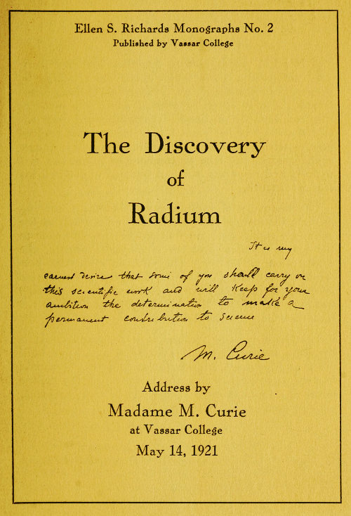 جلد کتاب The Discovery of Radium