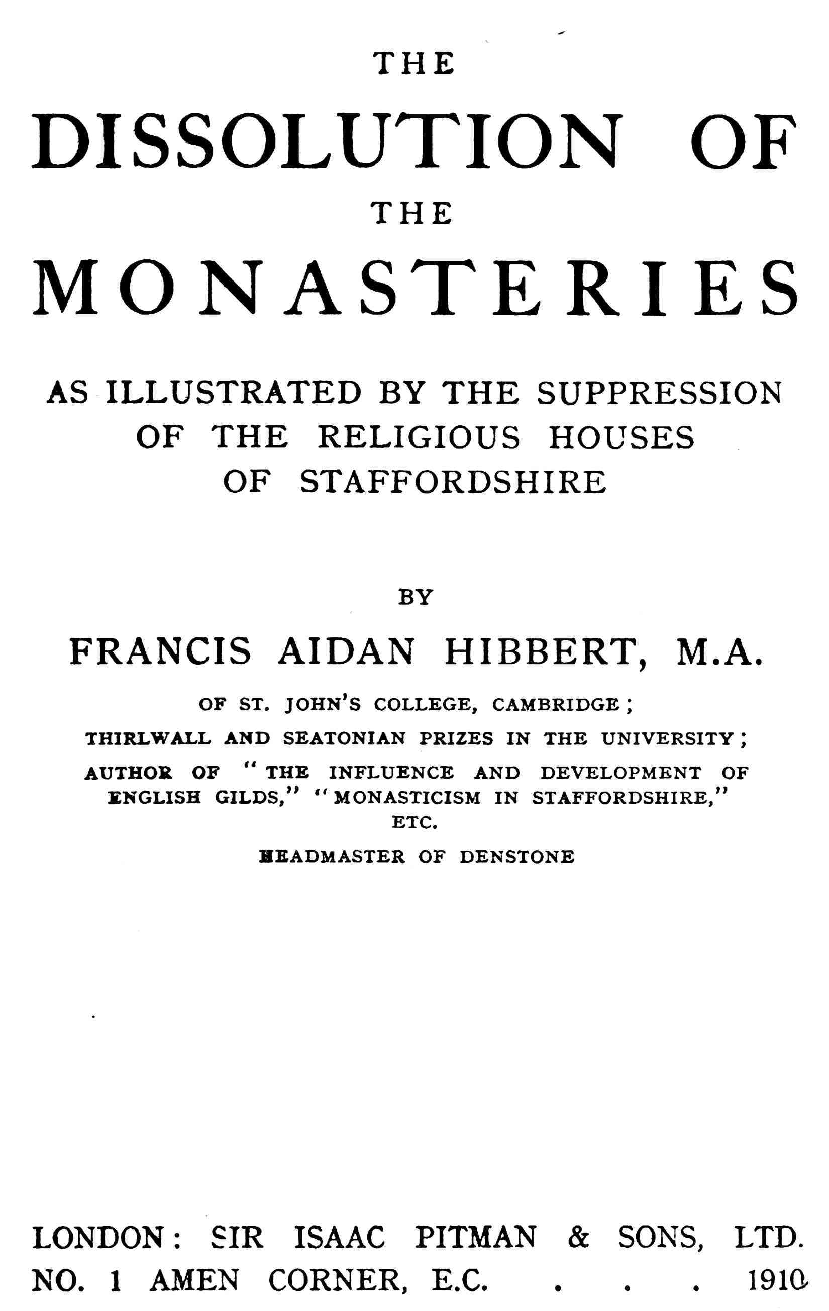 جلد کتاب The Dissolution of the Monasteries