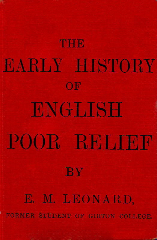 جلد کتاب The Early History of English Poor Relief