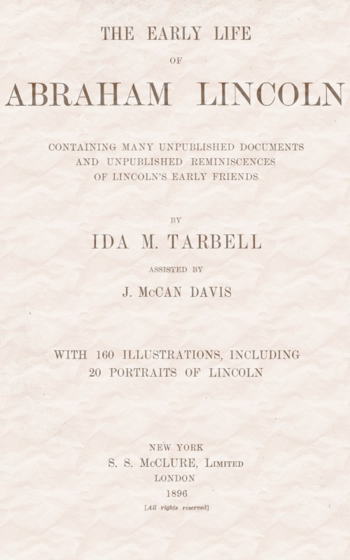 جلد کتاب The early life of Abraham Lincoln