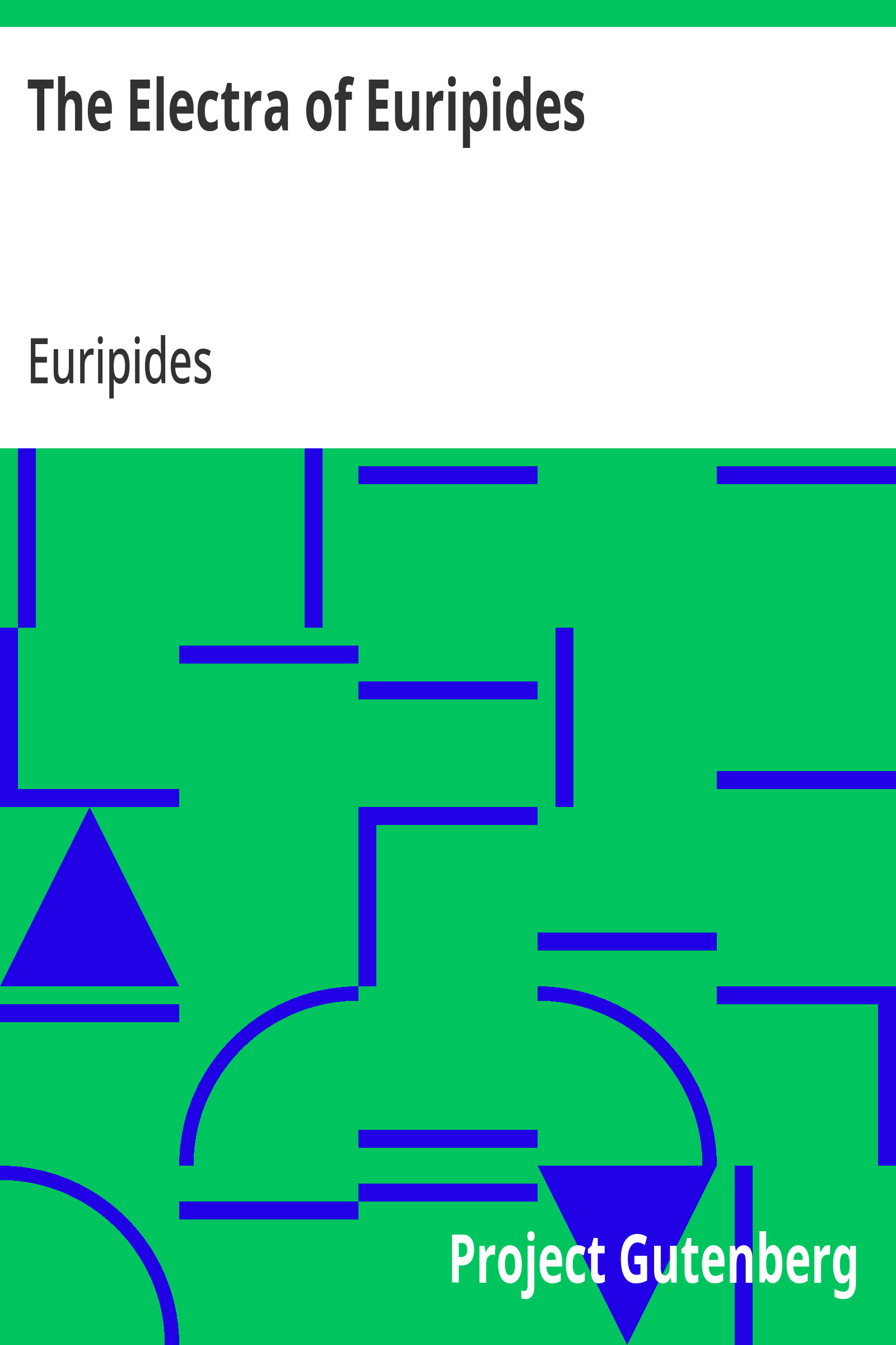 جلد کتاب The Electra of Euripides