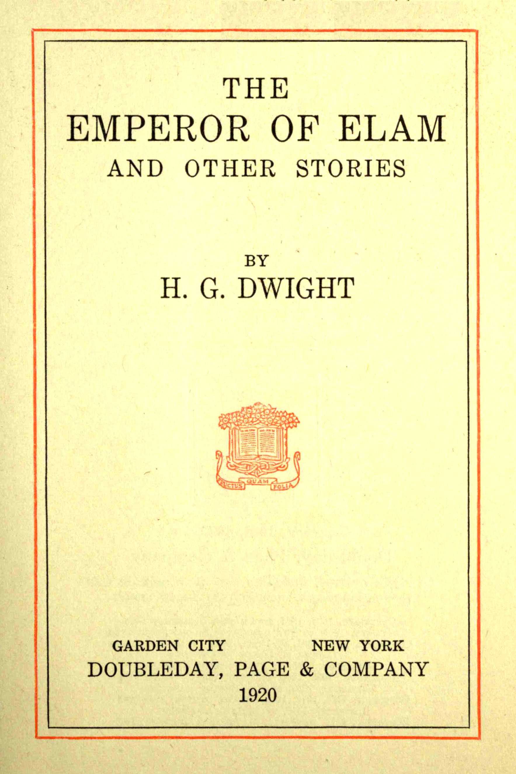 جلد کتاب The Emperor of Elam, and other stories