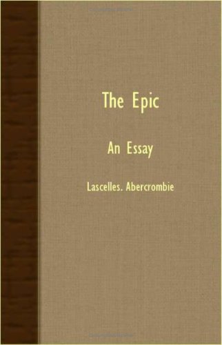 جلد کتاب The Epic: An Essay