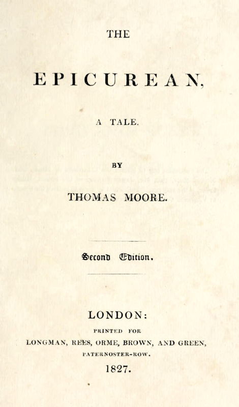جلد کتاب The Epicurean: A Tale
