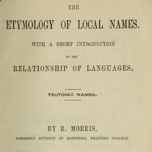 جلد کتاب The Etymology of Local Names