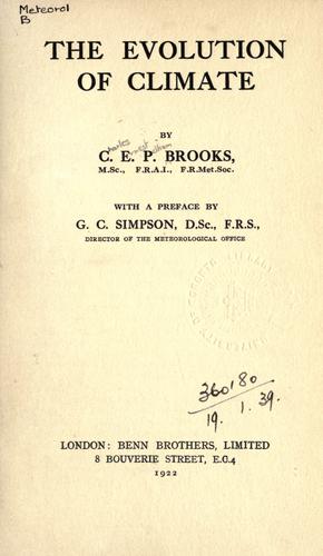 جلد کتاب The Evolution of Climate