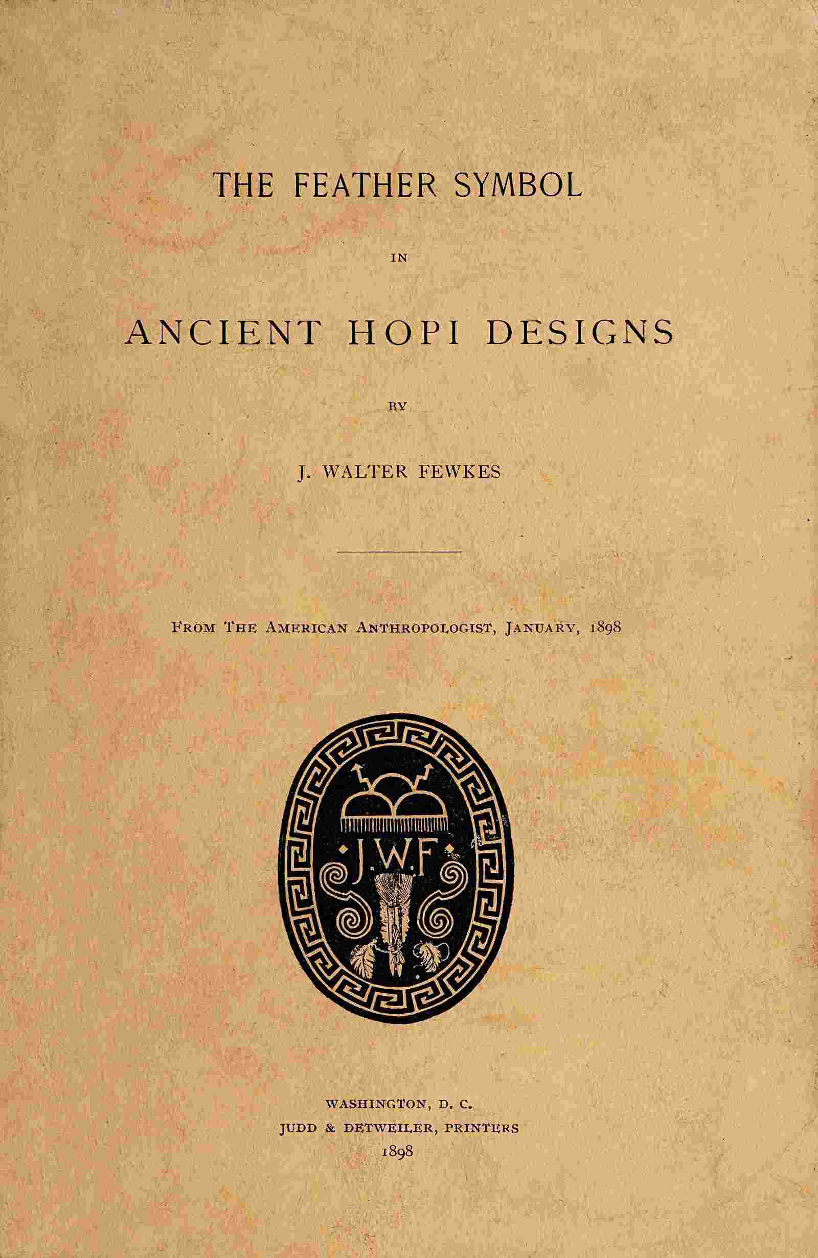 جلد کتاب The Feather Symbol in Ancient Hopi Designs