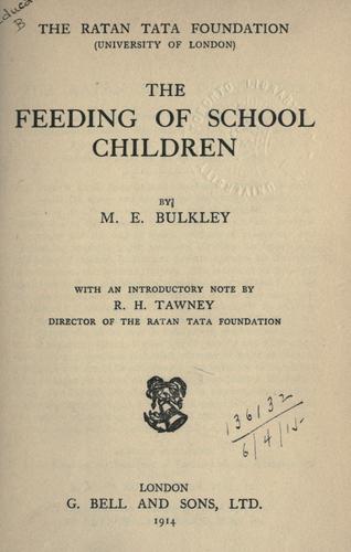 جلد کتاب The Feeding of School Children