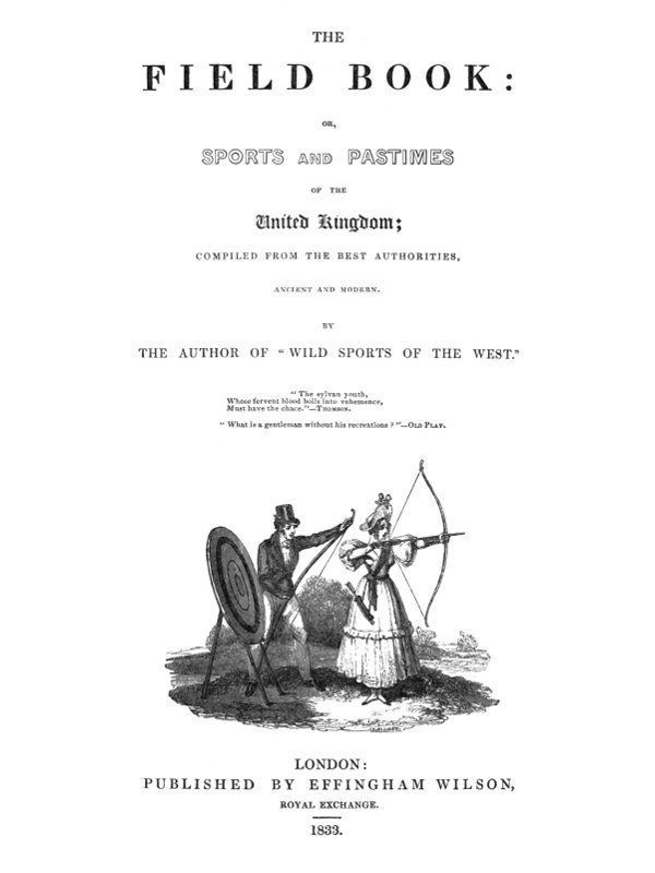 جلد کتاب The Field Book: or, Sports and Pastimes of the United Kingdom