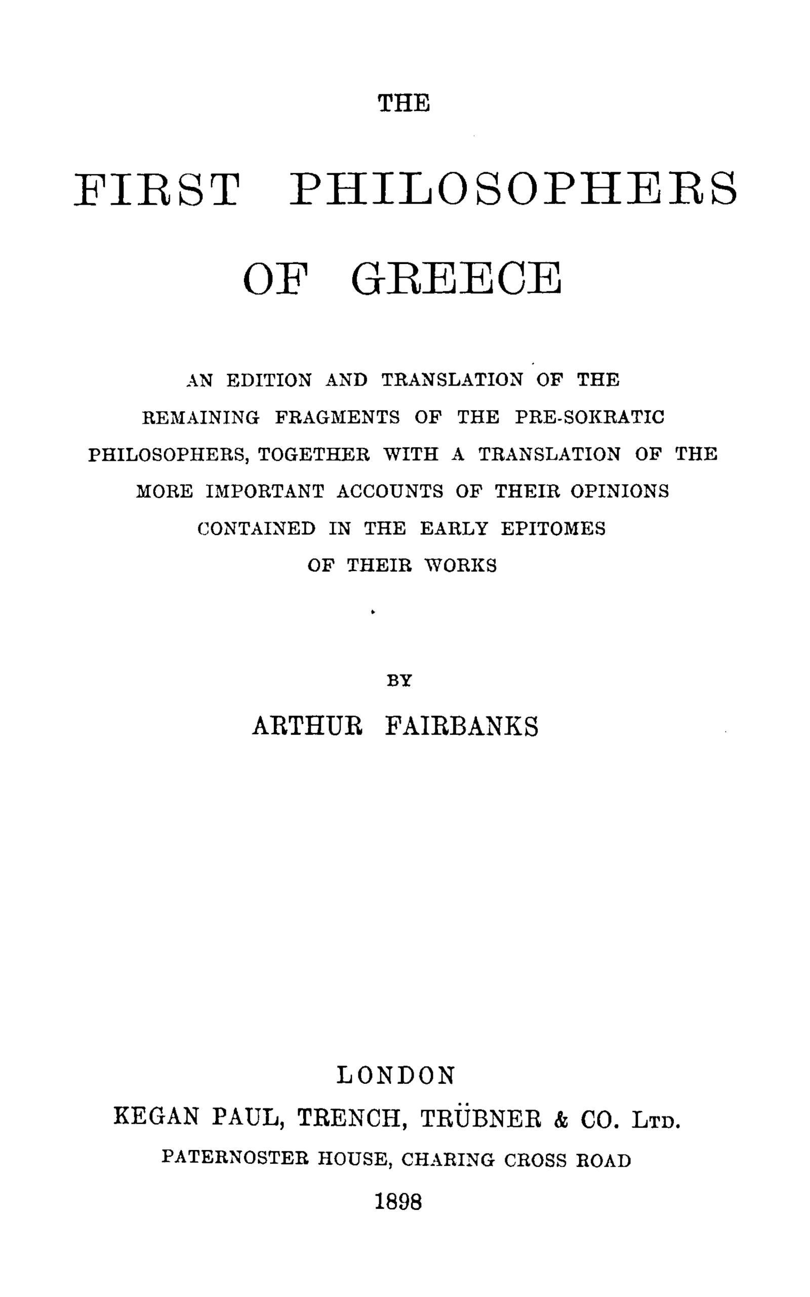 جلد کتاب The first philosophers of Greece