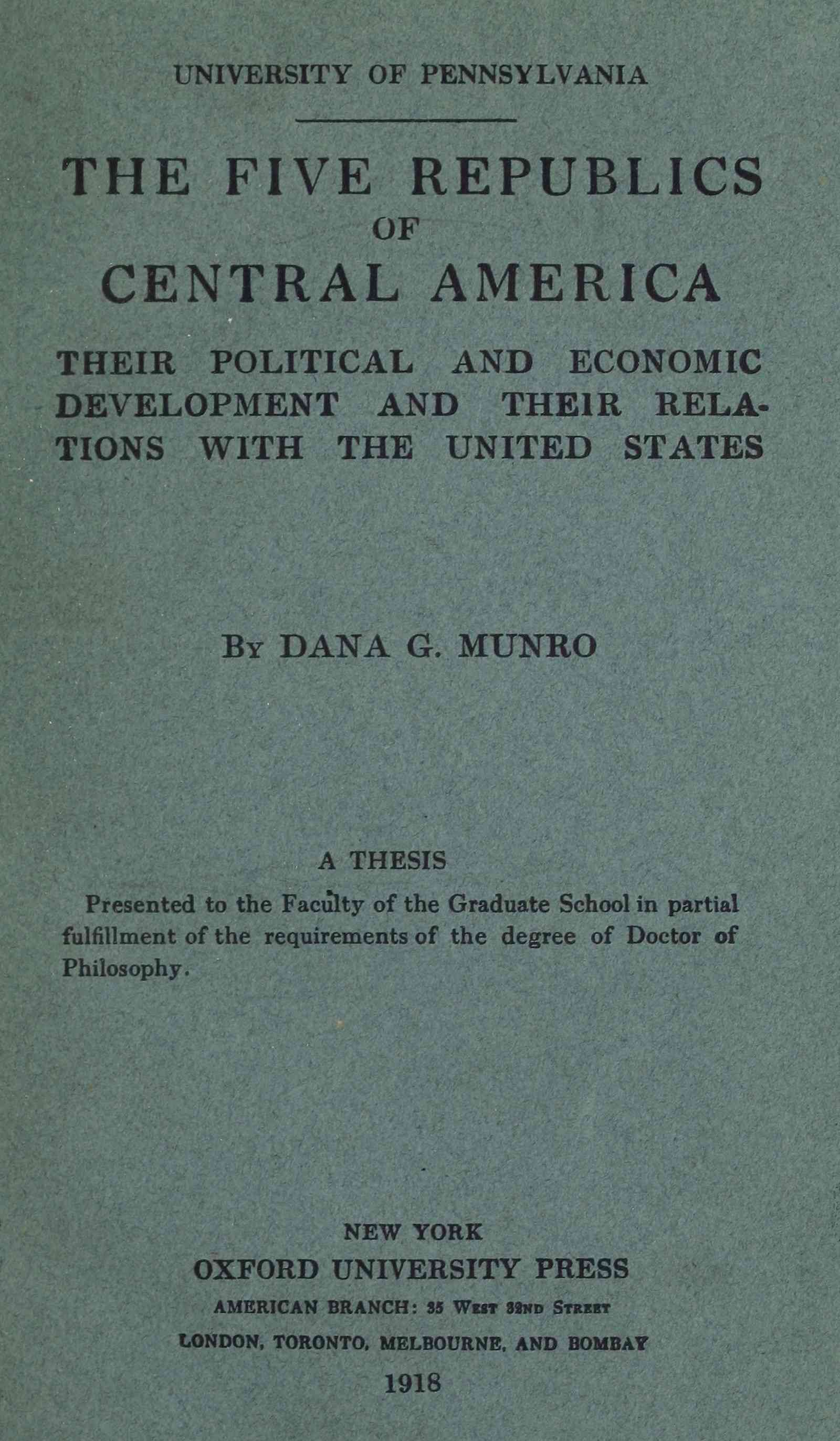 جلد کتاب The Five Republics of Central America