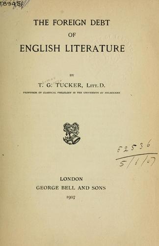 جلد کتاب The Foreign Debt of English Literature
