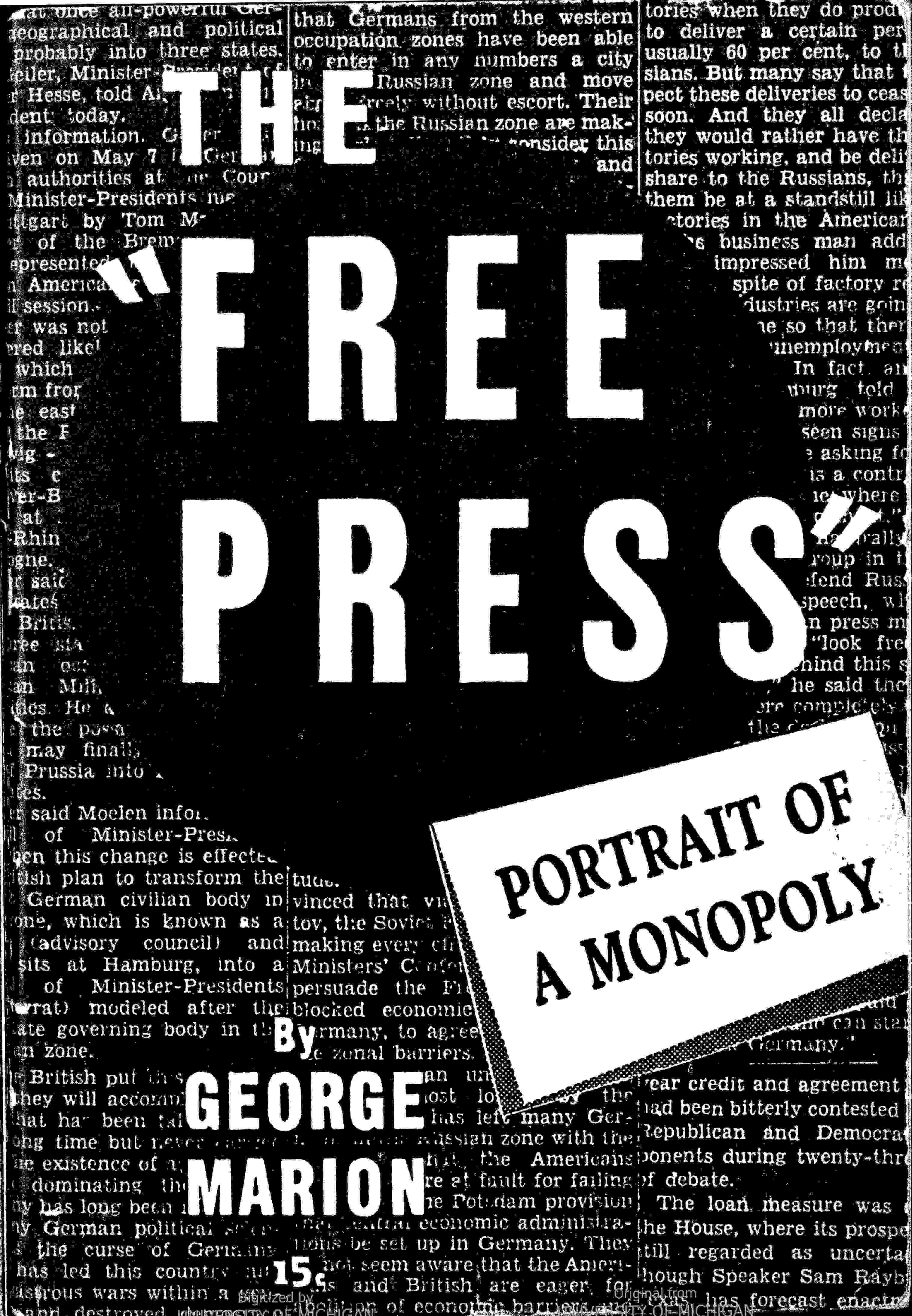 جلد کتاب The "free press"
