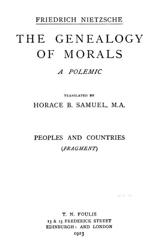جلد کتاب The Genealogy of Morals