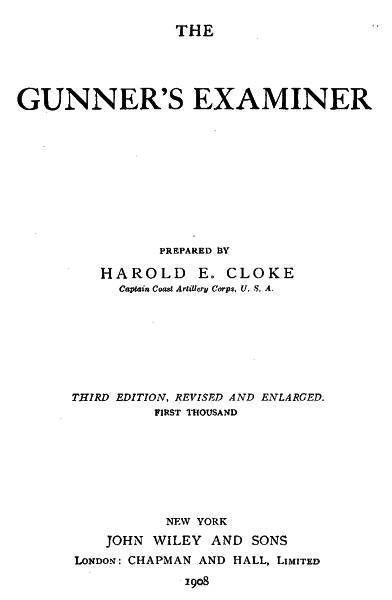 جلد کتاب The Gunner's Examiner