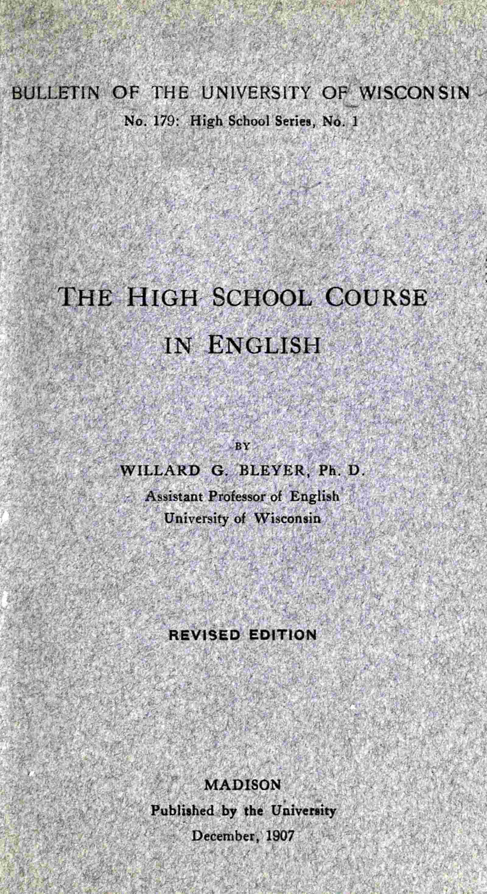 جلد کتاب The High School Course in English